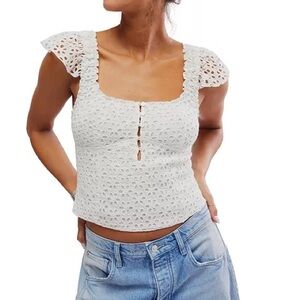 Women's Alma Cotton Eyelet Tank Top NWOT